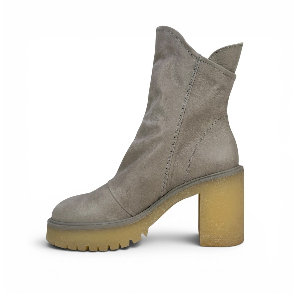 Free People Jack Zip Boot Womens‎ 8 Grey Leather Ankle Lug Sole EU 38 View 2